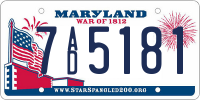 MD license plate 7AD5181
