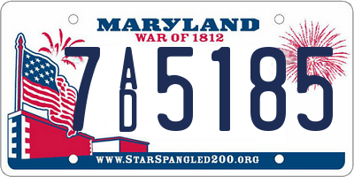 MD license plate 7AD5185