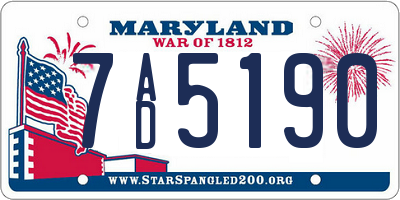 MD license plate 7AD5190