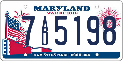MD license plate 7AD5198