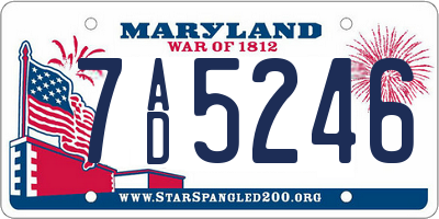 MD license plate 7AD5246