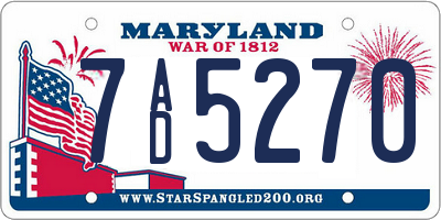 MD license plate 7AD5270