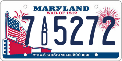 MD license plate 7AD5272