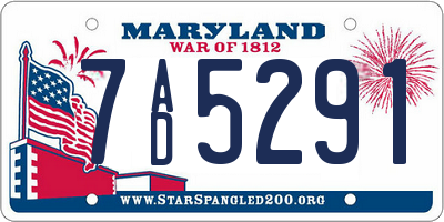MD license plate 7AD5291