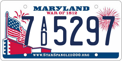 MD license plate 7AD5297