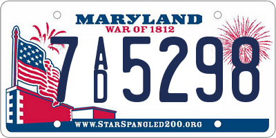 MD license plate 7AD5298