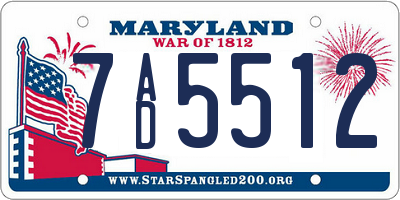 MD license plate 7AD5512