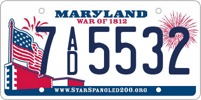 MD license plate 7AD5532