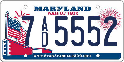 MD license plate 7AD5552