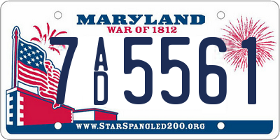 MD license plate 7AD5561