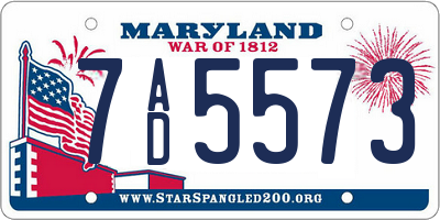 MD license plate 7AD5573