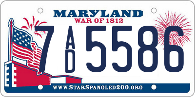 MD license plate 7AD5586