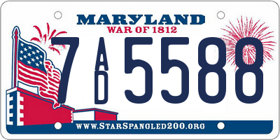 MD license plate 7AD5588