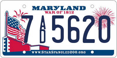 MD license plate 7AD5620