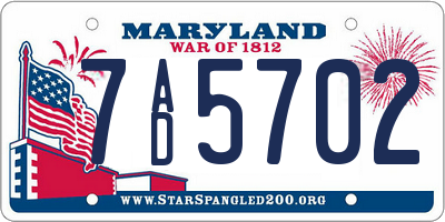 MD license plate 7AD5702