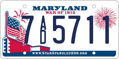 MD license plate 7AD5711