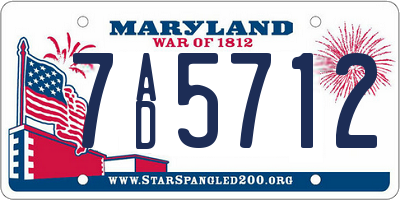 MD license plate 7AD5712