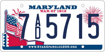 MD license plate 7AD5715