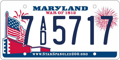 MD license plate 7AD5717