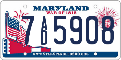 MD license plate 7AD5908