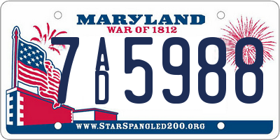 MD license plate 7AD5988