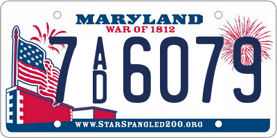 MD license plate 7AD6079