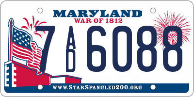 MD license plate 7AD6088