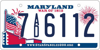 MD license plate 7AD6112