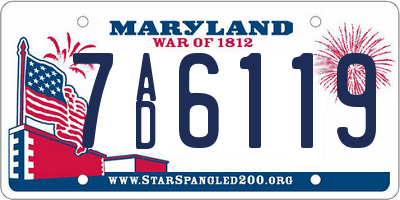 MD license plate 7AD6119