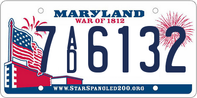 MD license plate 7AD6132