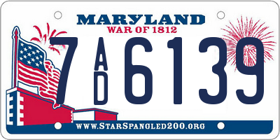MD license plate 7AD6139