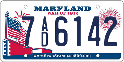 MD license plate 7AD6142