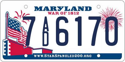 MD license plate 7AD6170