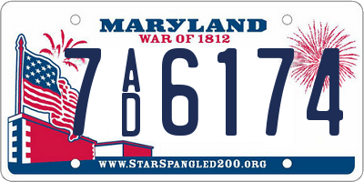 MD license plate 7AD6174