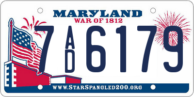 MD license plate 7AD6179