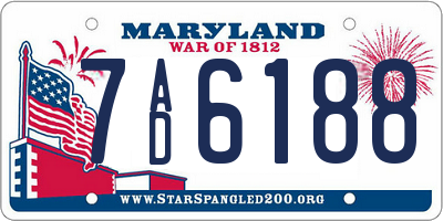MD license plate 7AD6188