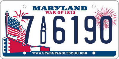 MD license plate 7AD6190