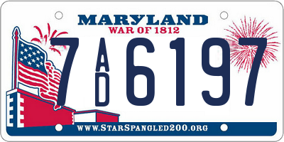 MD license plate 7AD6197