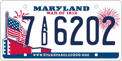 MD license plate 7AD6202