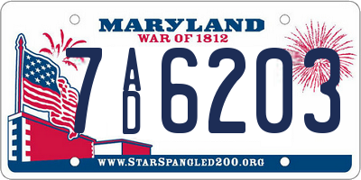 MD license plate 7AD6203