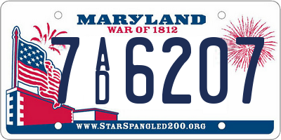 MD license plate 7AD6207