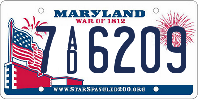 MD license plate 7AD6209