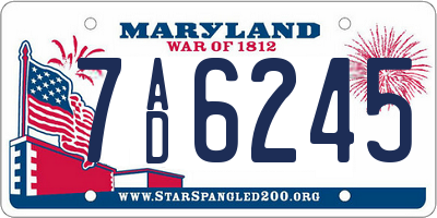 MD license plate 7AD6245