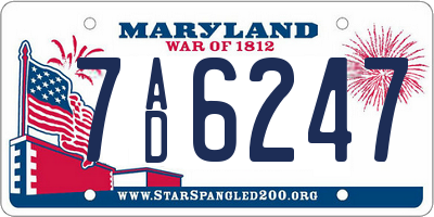 MD license plate 7AD6247