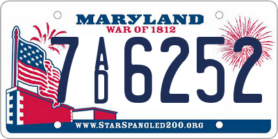 MD license plate 7AD6252