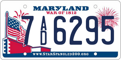 MD license plate 7AD6295
