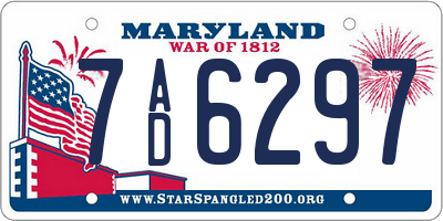 MD license plate 7AD6297