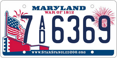 MD license plate 7AD6369