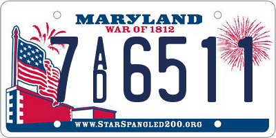 MD license plate 7AD6511