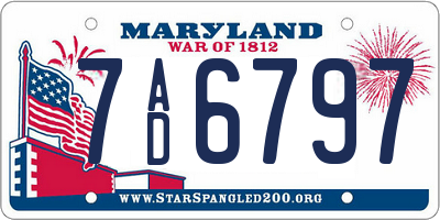 MD license plate 7AD6797